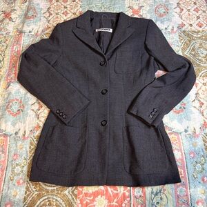 Jil Sander Vintage Women's Tailored Grey Pure Wool Blazer size 38 Made in Italy